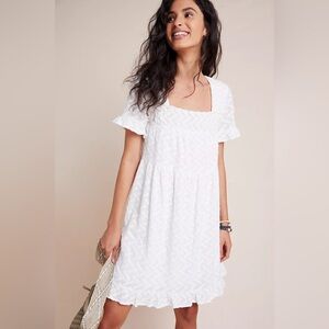 NWT Anthropologie Line & Dot Vandy Textured Tunic Dress White Size XS